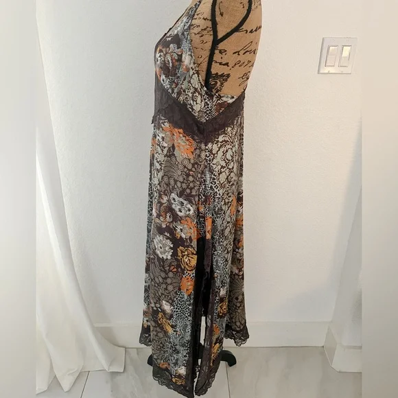 Free People Brown Floral Lace Slip Dress - Picture 3 of 12